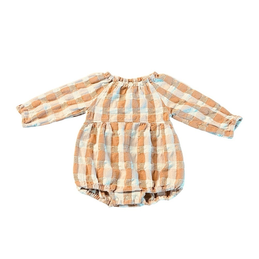 Rylee + Cru Tan and Cream Baby Romper - Picture 1 of 8